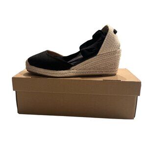 Black Canvas Platform Shoes Size 7